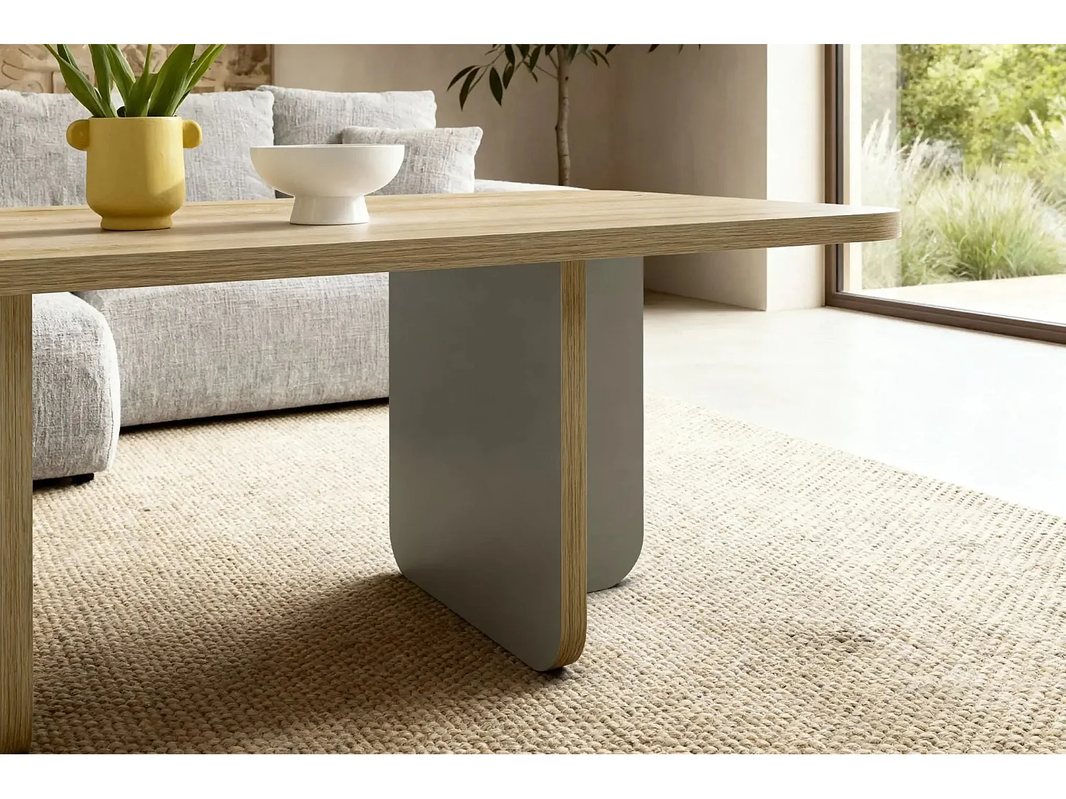 ARIA - Table basse rectangulaire 100cm en mélamine - Vert