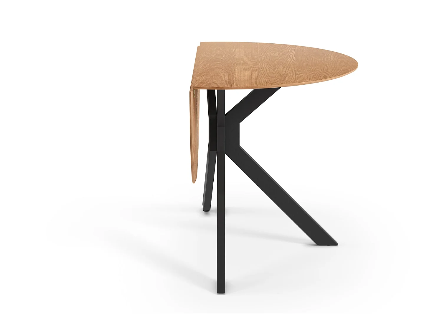 RIVA - Table à manger pliante ronde 110cmpieds en métal