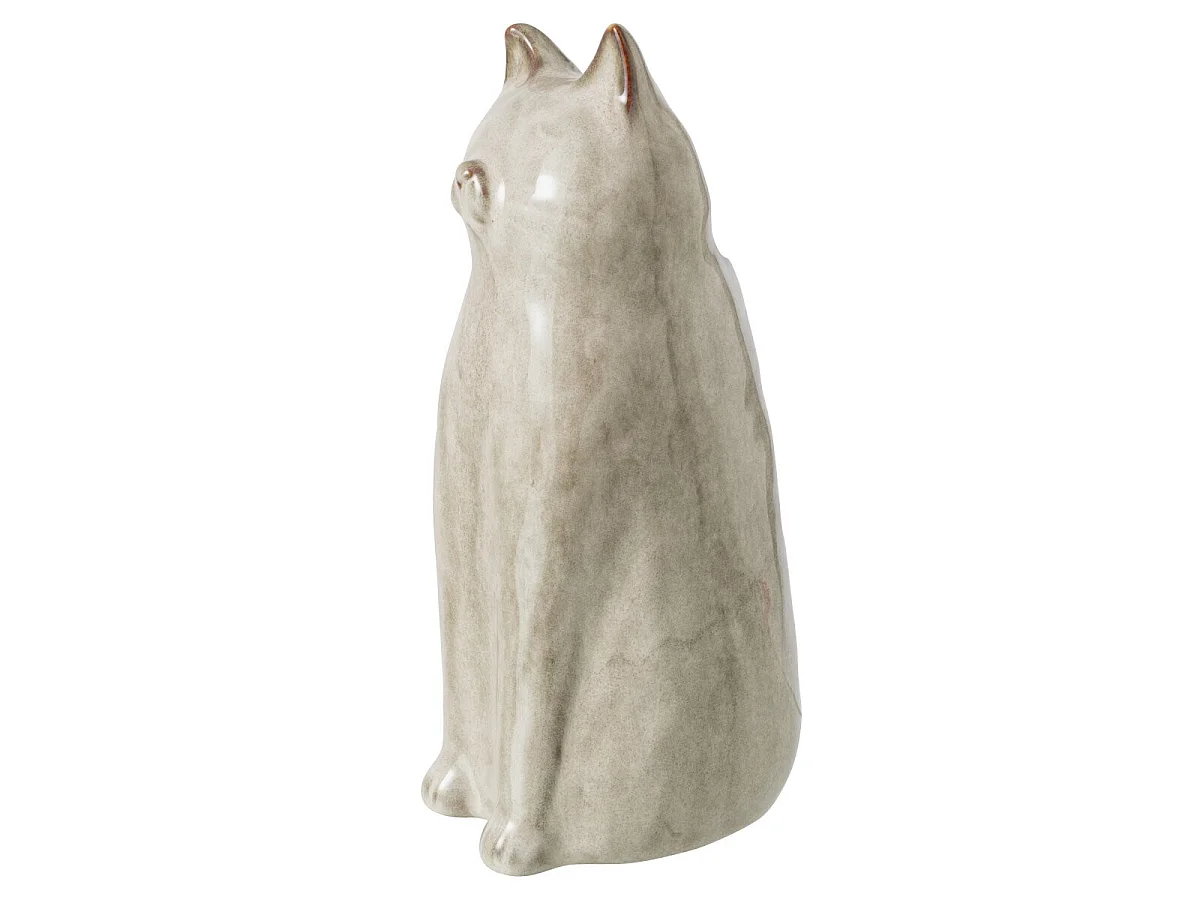 Vase Design en Porcelaine "Chat" 26cm Gris Vert