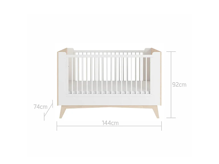 Lit évolutif 70x140 en 70x160 Bellamy So Sixty Blanc et bois