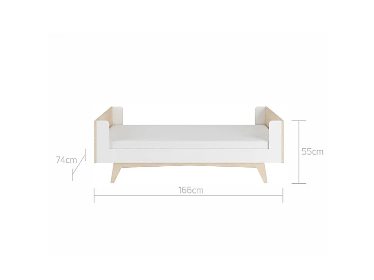 Lit évolutif 70x140 en 70x160 Bellamy So Sixty Blanc et bois
