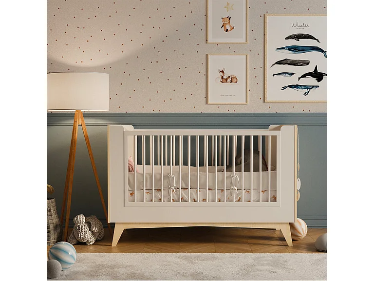 Lit évolutif 70x140 en 70x160 Bellamy So Sixty Blanc et bois