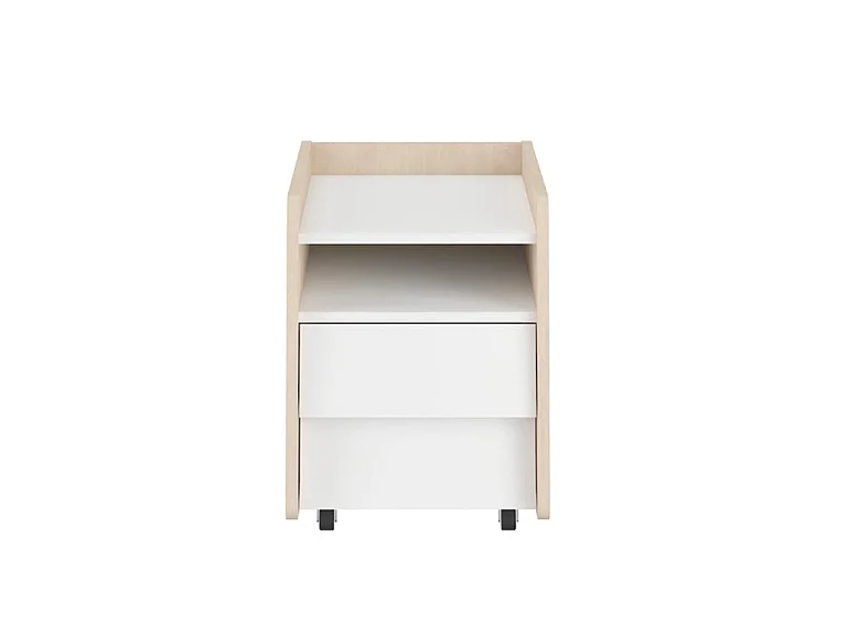 Nachttisch mit 2 Schubladen „Bellamy So Sixty“ in Weiß und Holz