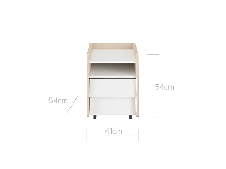 Nachttisch mit 2 Schubladen „Bellamy So Sixty“ in Weiß und Holz