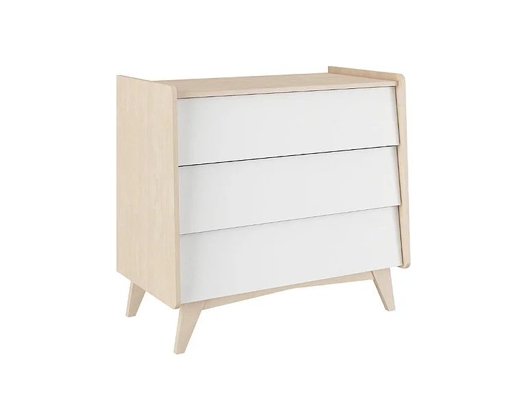 Chambre complète lit évolutif 70x140 commode à langer et armoire 2 portes Bellamy So Sixty Blanc et bois