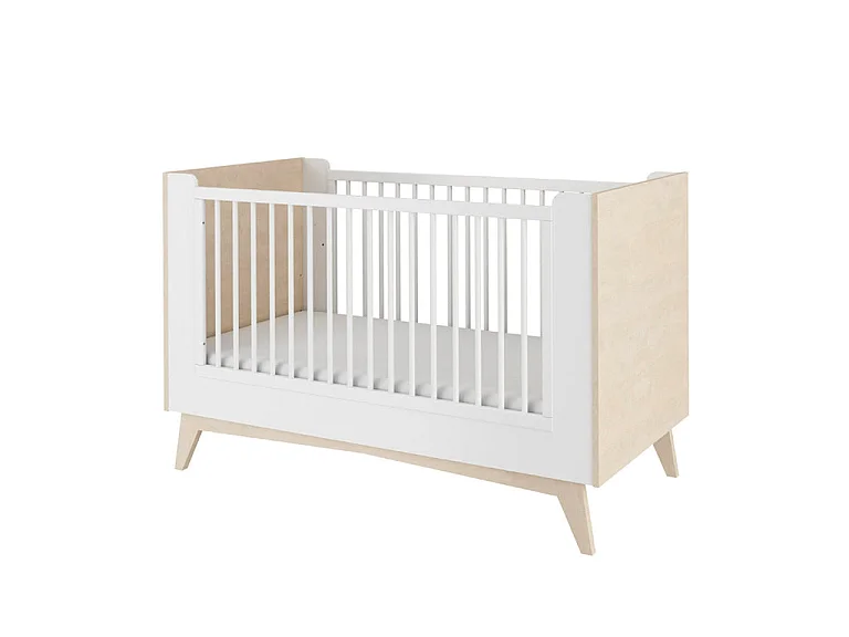 Lit évolutif 70x140 et commode 3 tiroirs Bellamy So Sixty Blanc et bois
