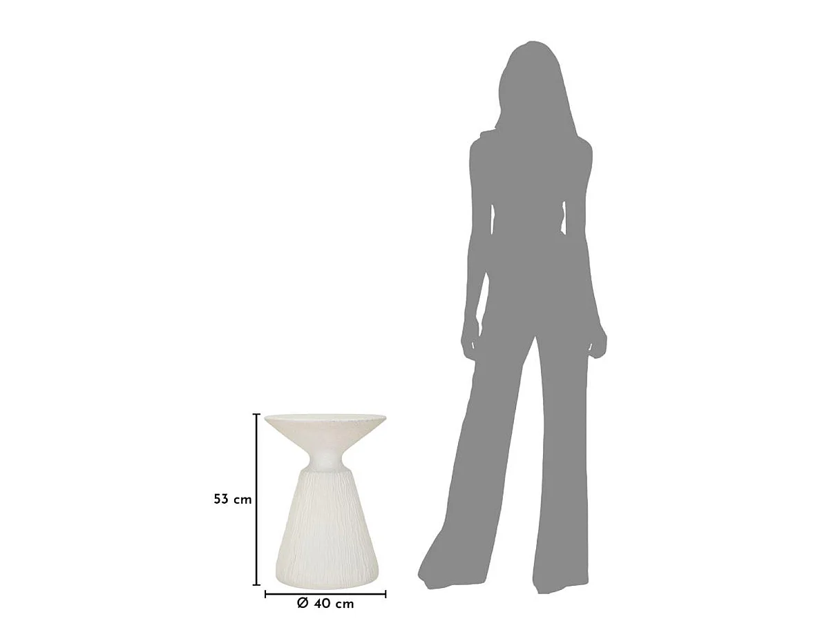 Sidebord 40 cm i stenlook, Terraza Crème
