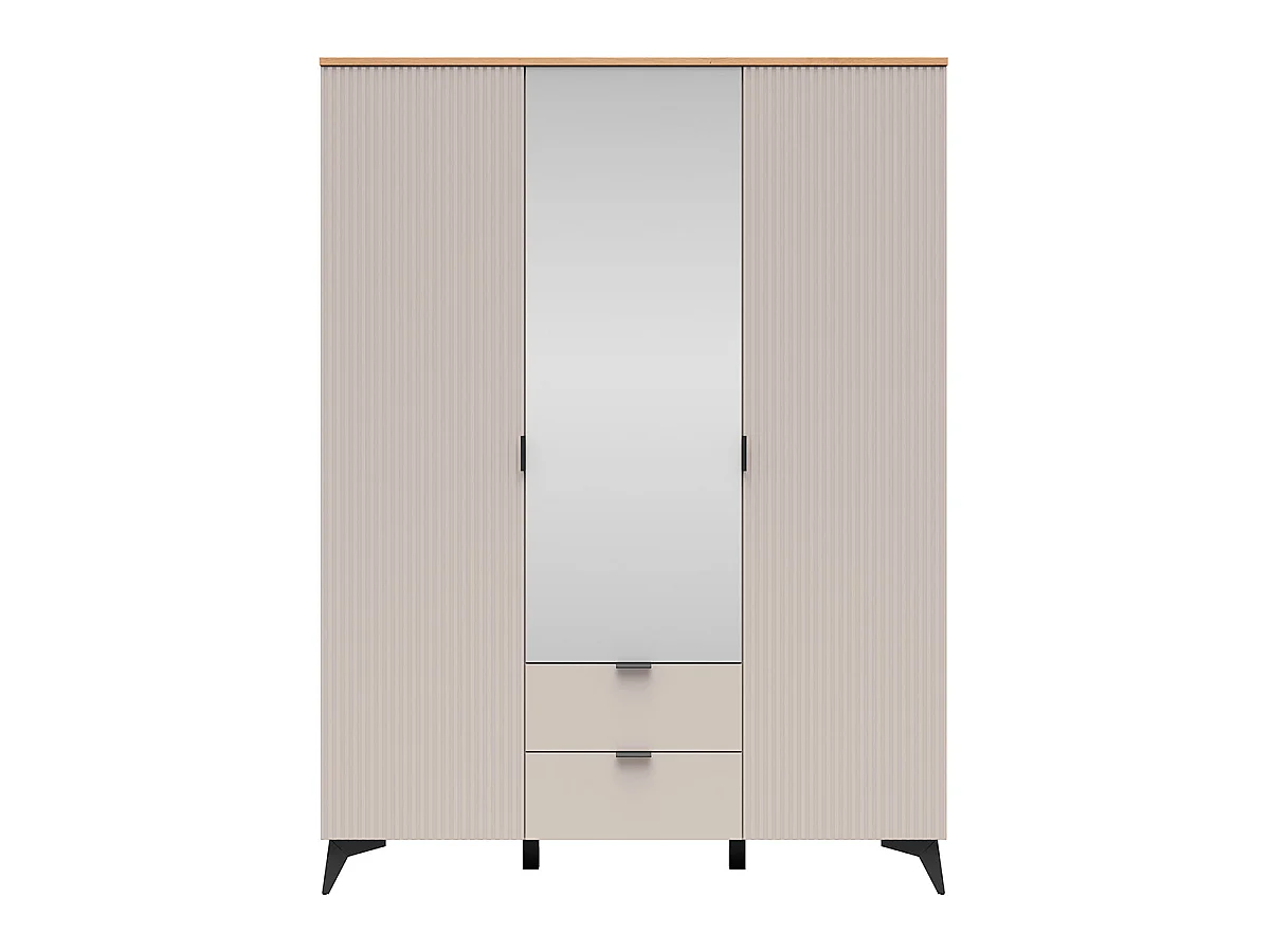 Vicky 3-Door, 2-Drawer Cabinet in Cashmere and Wood