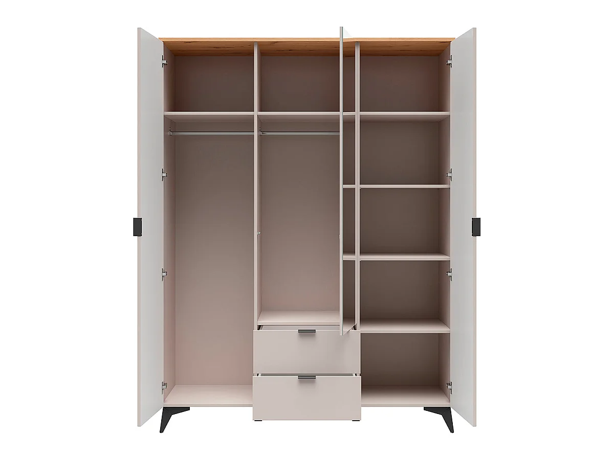 Vicky 3-Door, 2-Drawer Cabinet in Cashmere and Wood