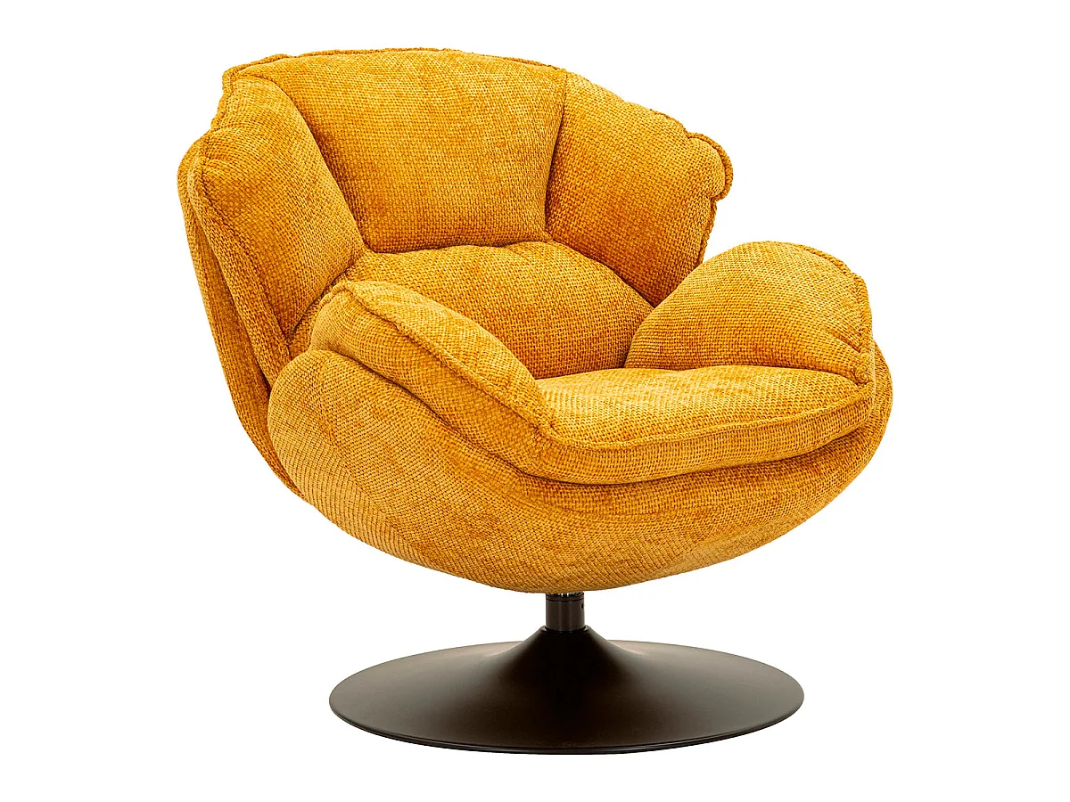 Fauteuil pivotant Dustin tissu chenille Orange et Noir