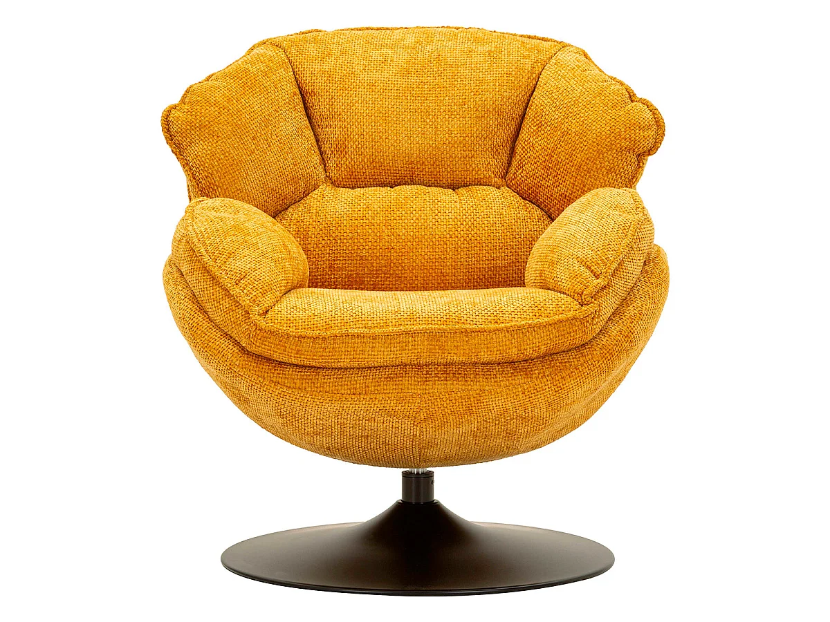 Fauteuil pivotant Dustin tissu chenille Orange et Noir