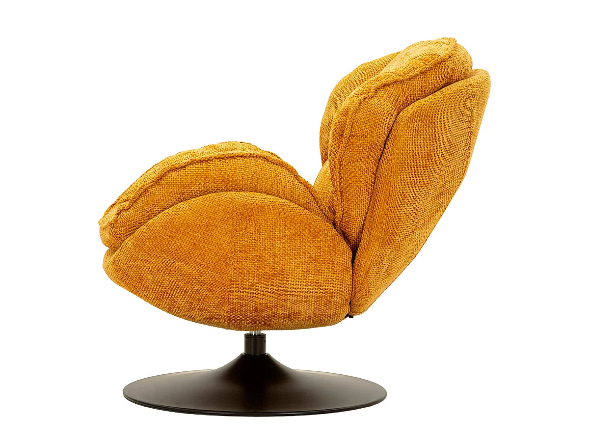 Fauteuil pivotant Dustin tissu chenille Orange et Noir