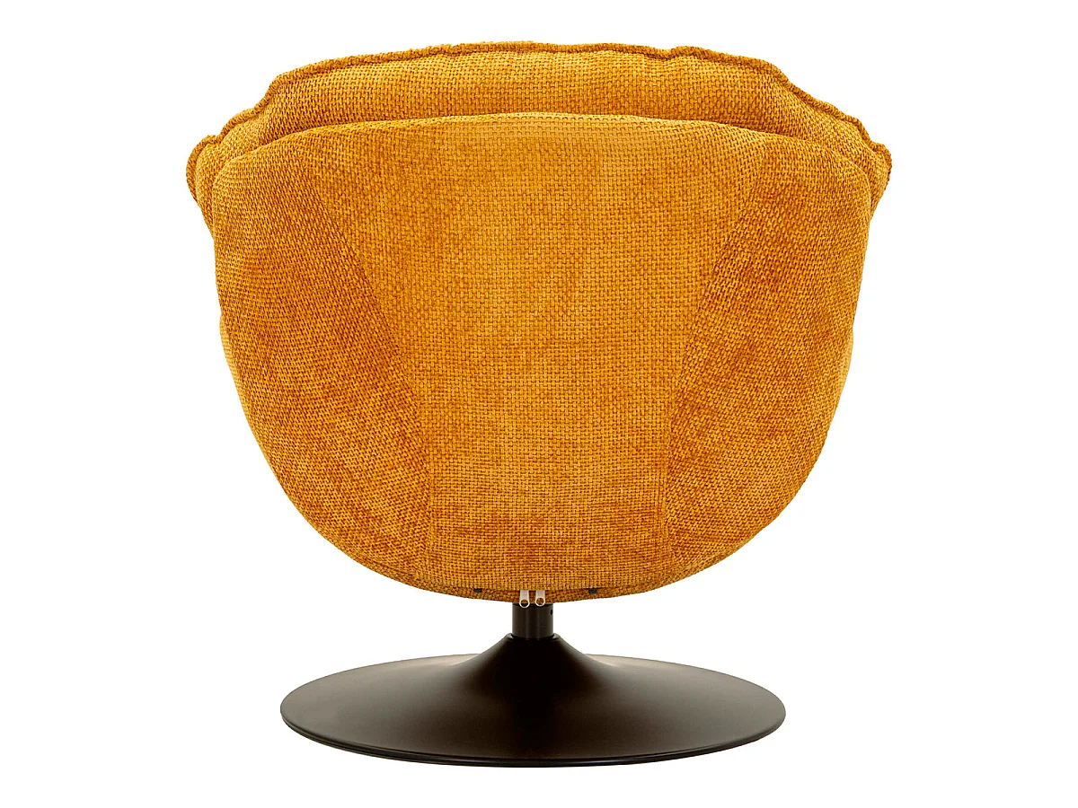 Fauteuil pivotant Dustin tissu chenille Orange et Noir
