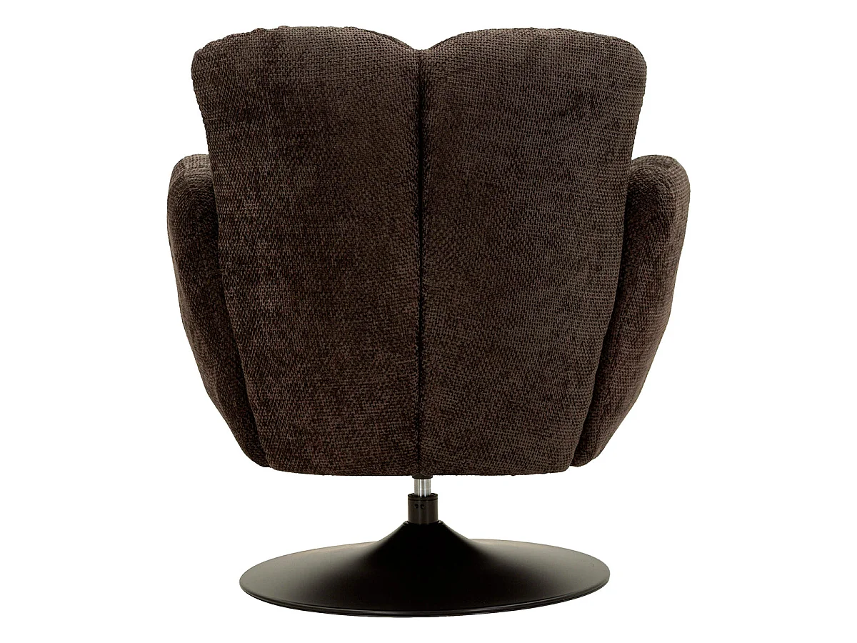 Fauteuil pivotant Jesse tissu chenille Noir