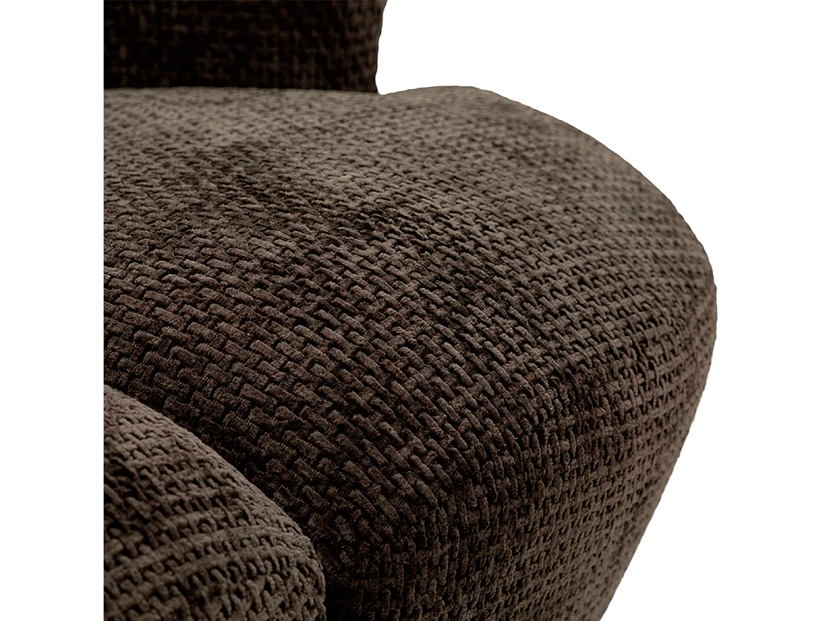 Fauteuil pivotant Jesse tissu chenille Noir