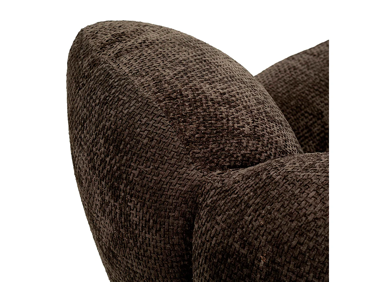 Fauteuil pivotant Jesse tissu chenille Noir