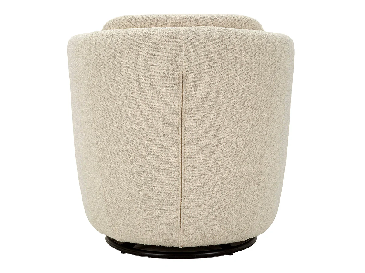 Fauteuil pivotant Turin tissu bouclette Crème
