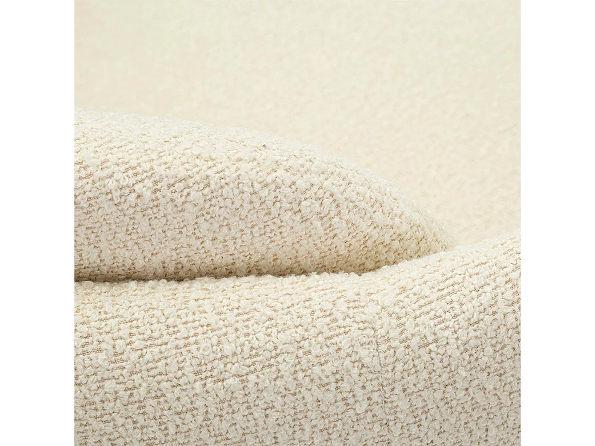 Fauteuil pivotant Turin tissu bouclette Crème