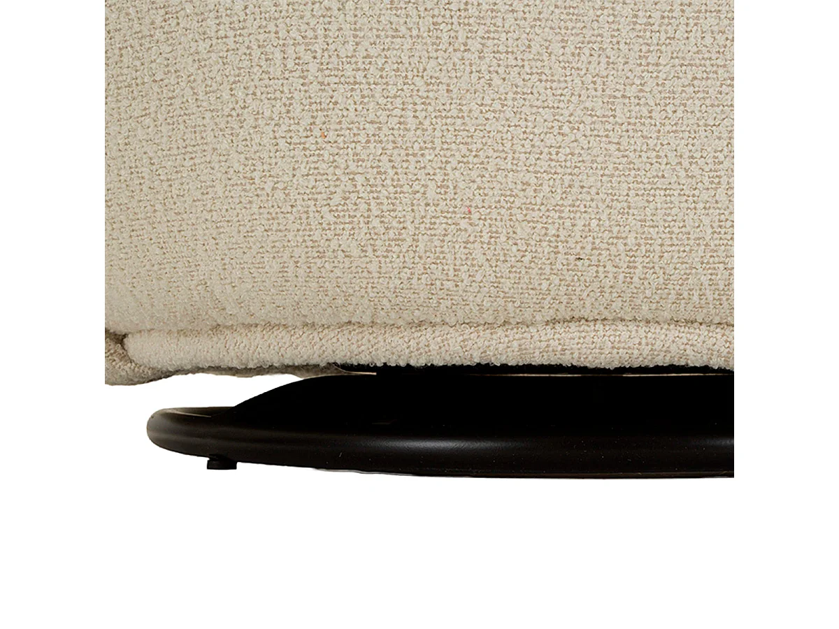 Fauteuil pivotant Turin tissu bouclette Crème