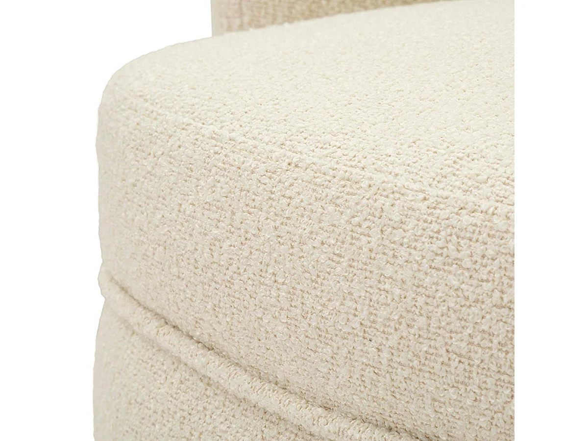 Fauteuil pivotant Turin tissu bouclette Crème
