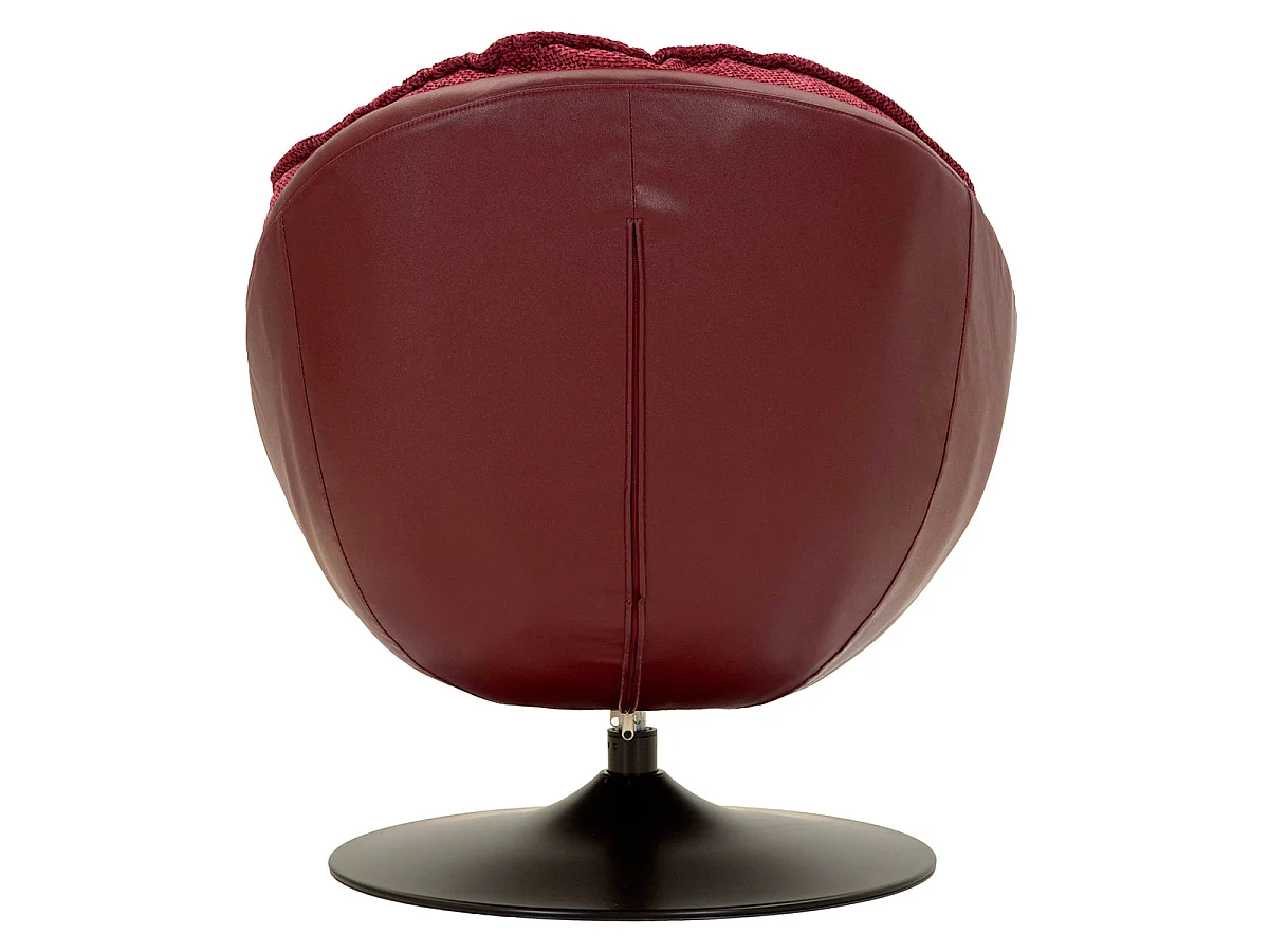 Fauteuil pivotant Corey tissu chenille Bordeaux et Noir