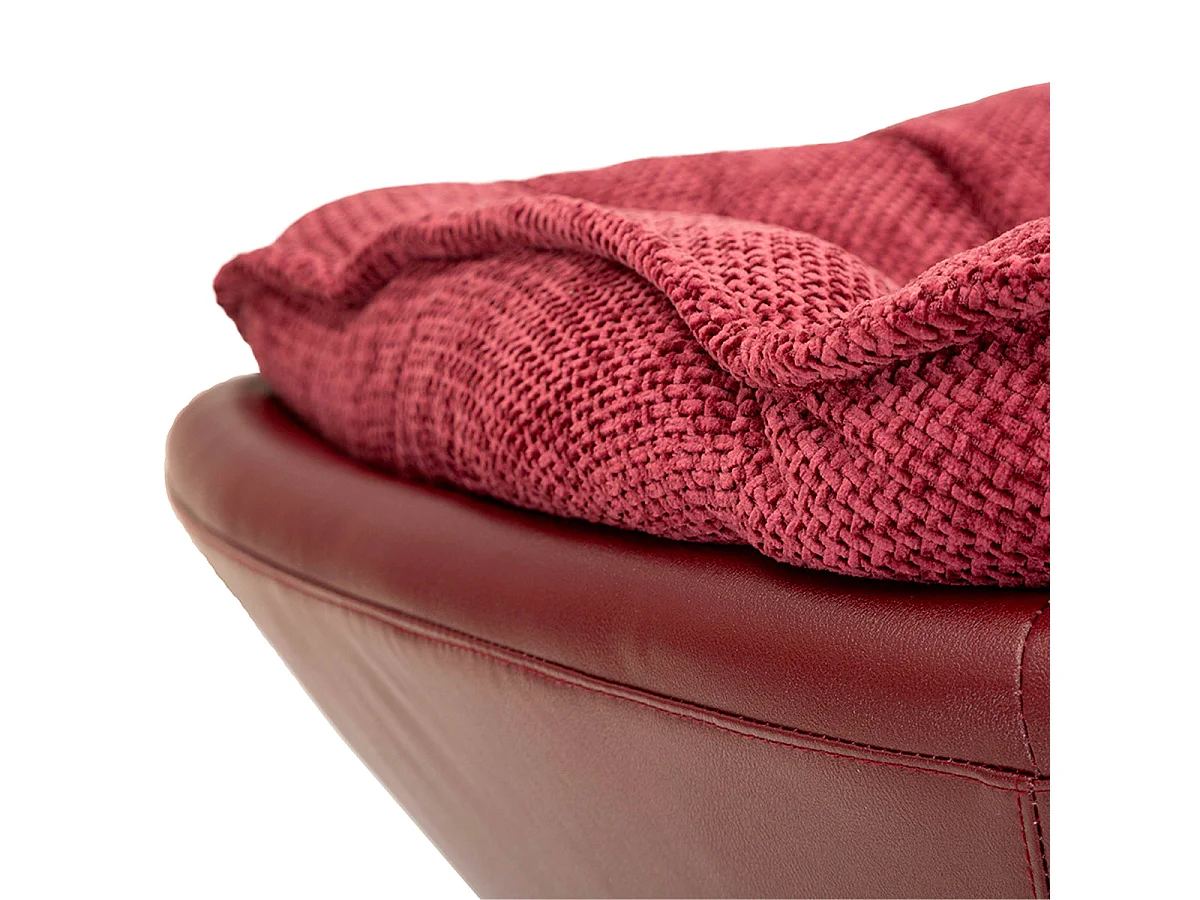 Fauteuil pivotant Corey tissu chenille Bordeaux et Noir