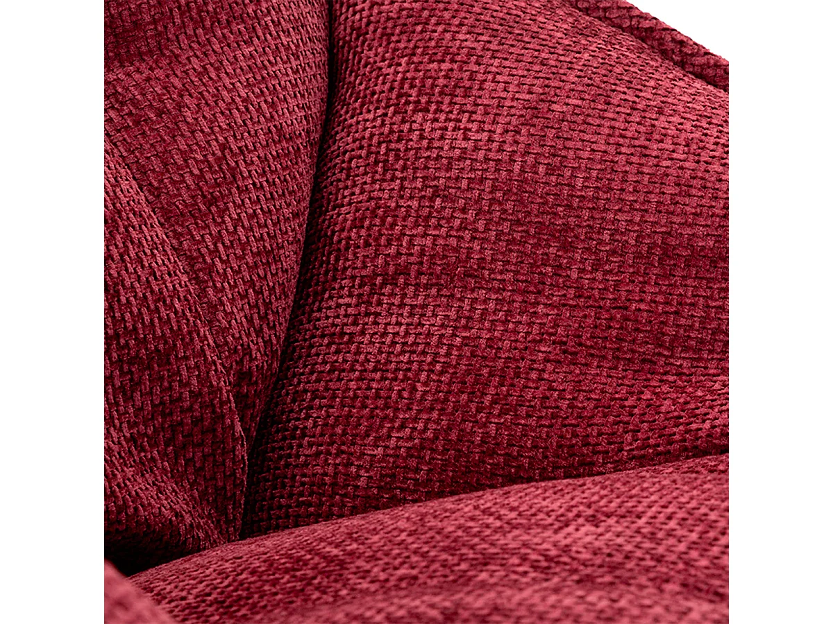 Fauteuil pivotant Corey tissu chenille Bordeaux et Noir
