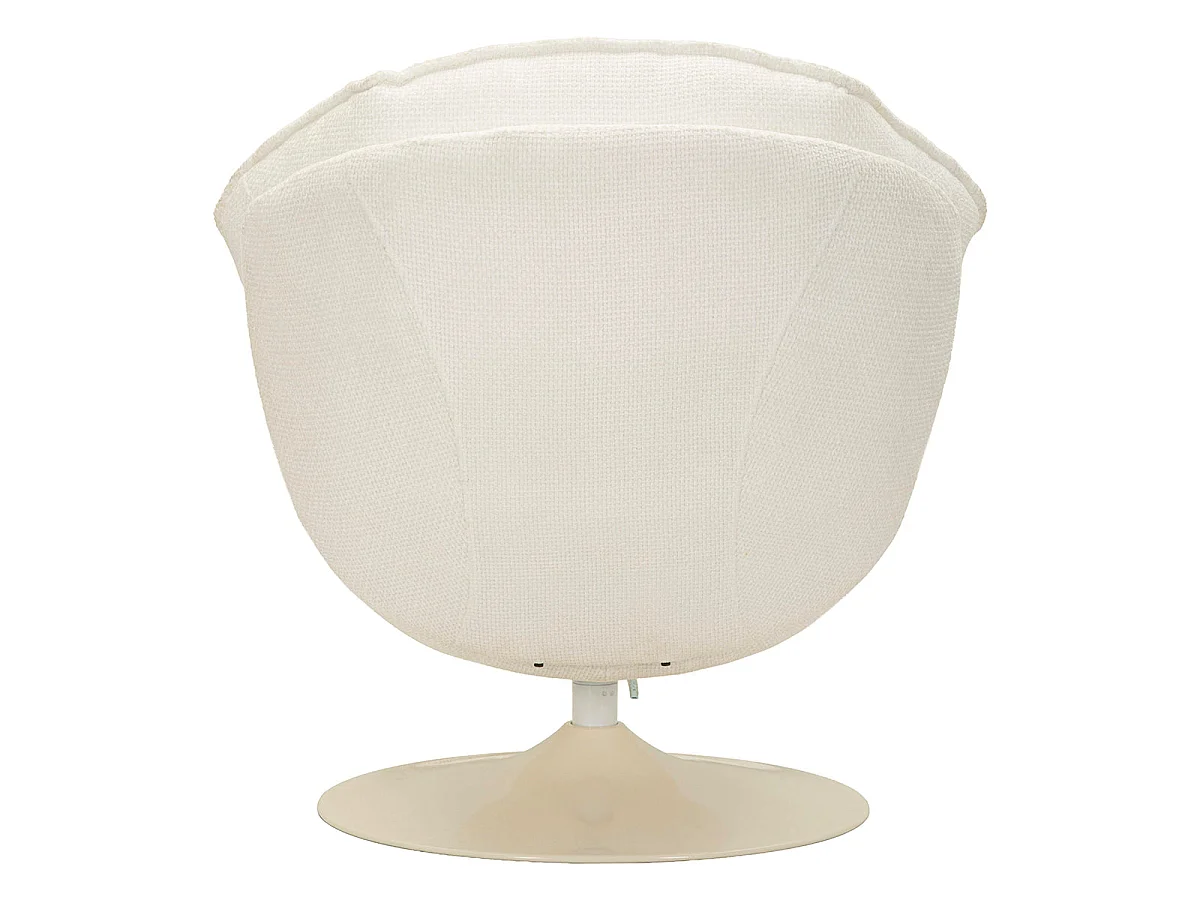 Poltrona giratória Dustin tecido chenille Branco e Creme