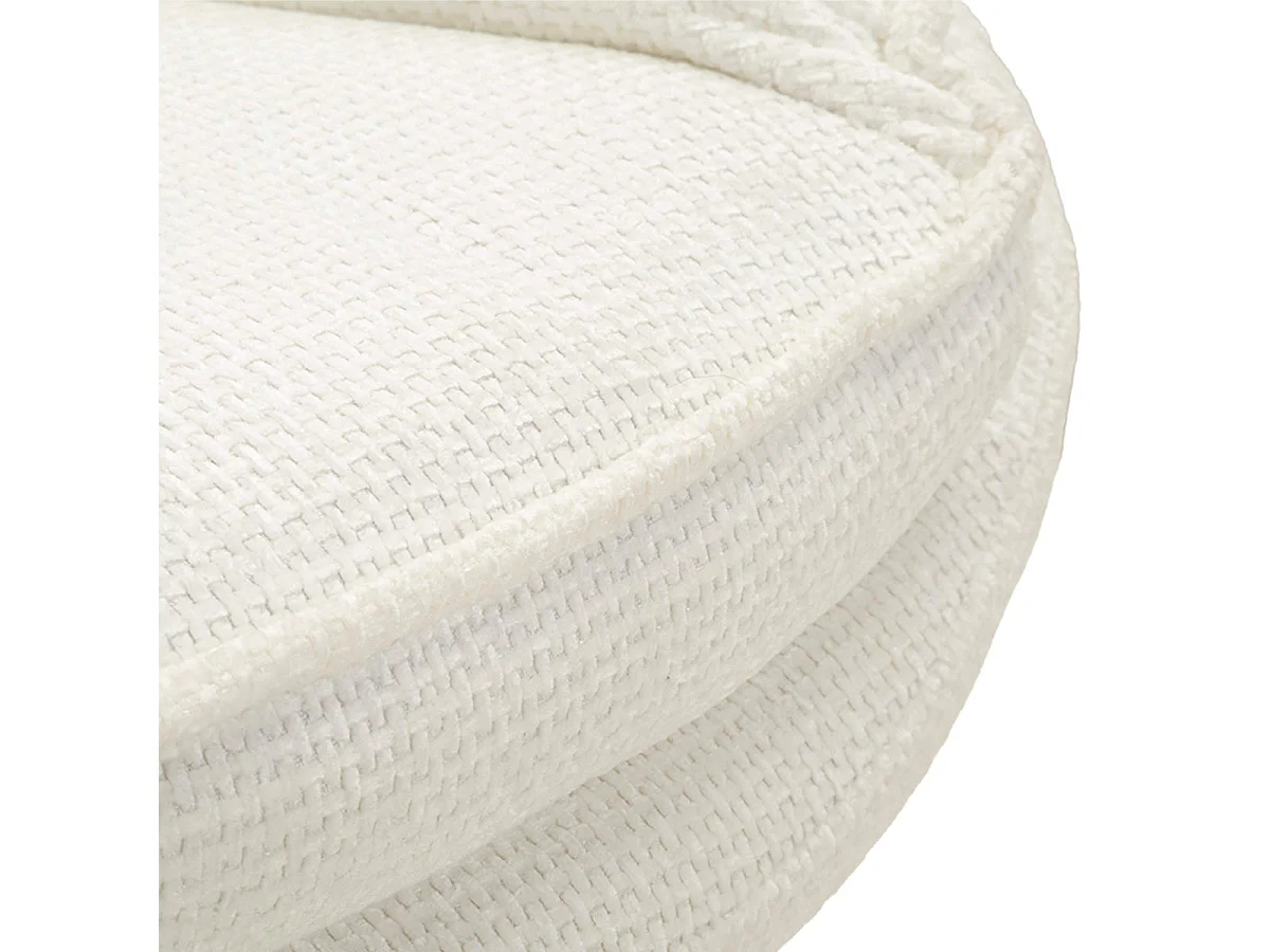 Poltrona giratória Dustin tecido chenille Branco e Creme