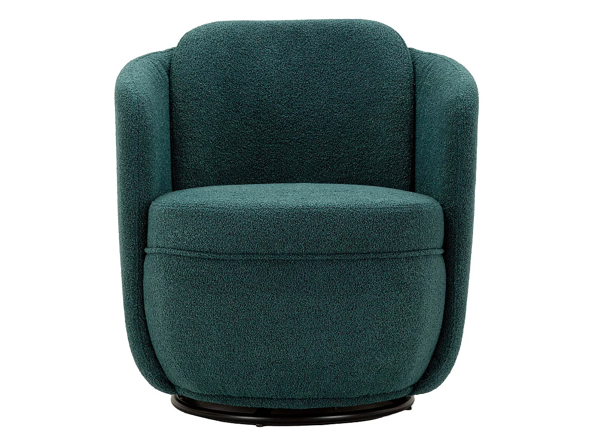 Fauteuil pivotant Turin tissu bouclette Bleu canard