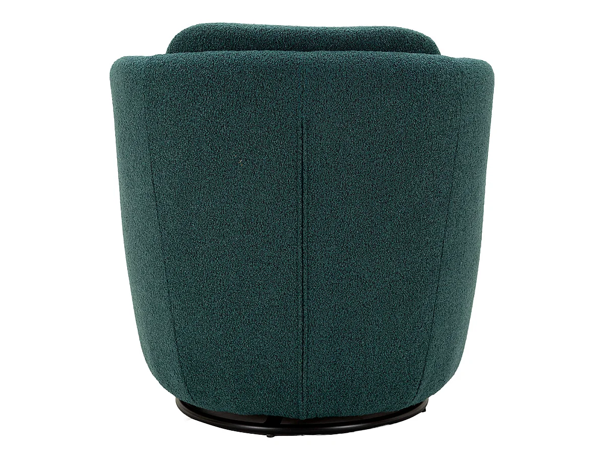 Fauteuil pivotant Turin tissu bouclette Bleu canard