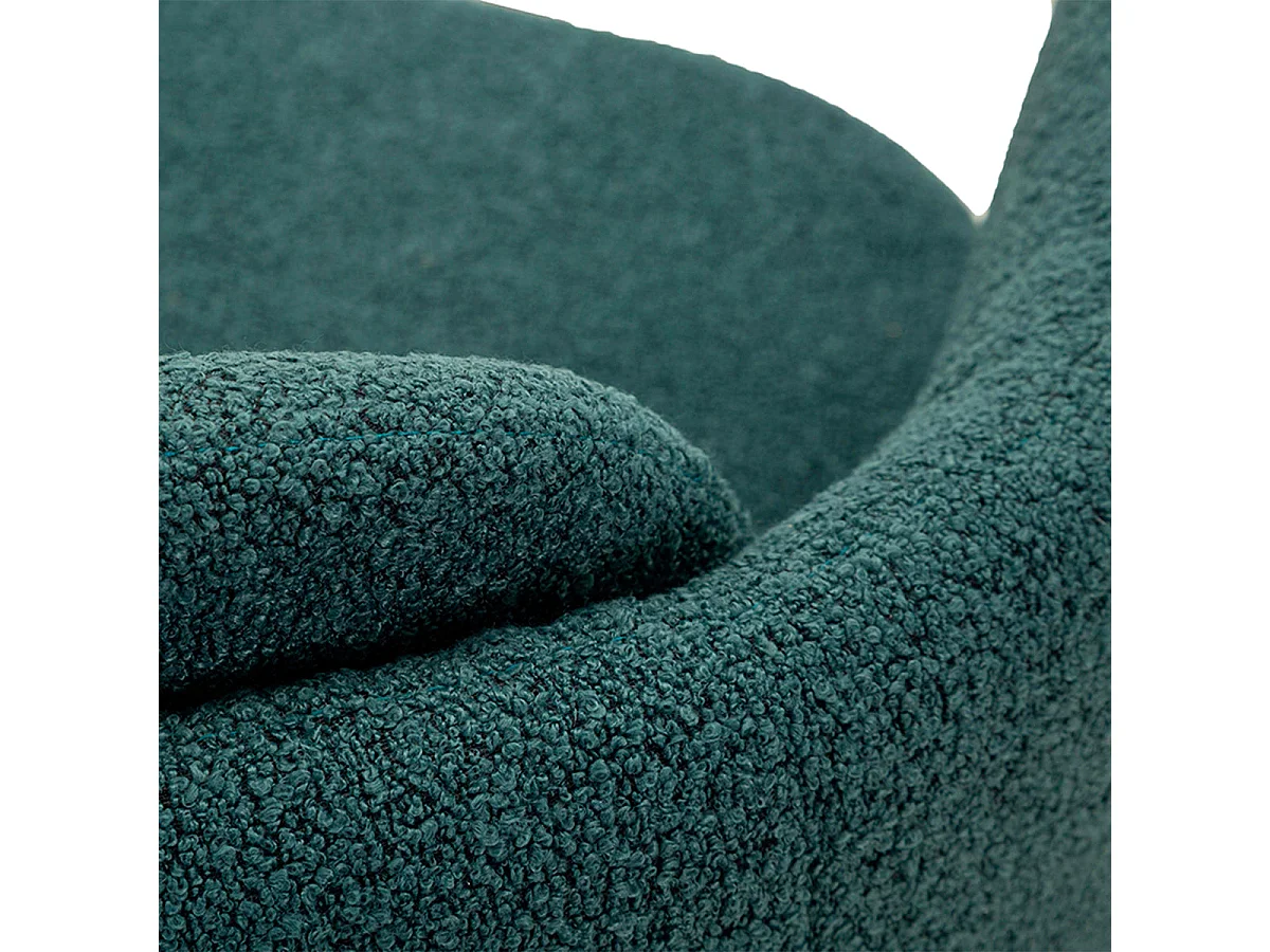 Fauteuil pivotant Turin tissu bouclette Bleu canard