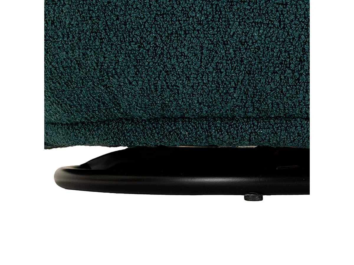 Fauteuil pivotant Turin tissu bouclette Bleu canard