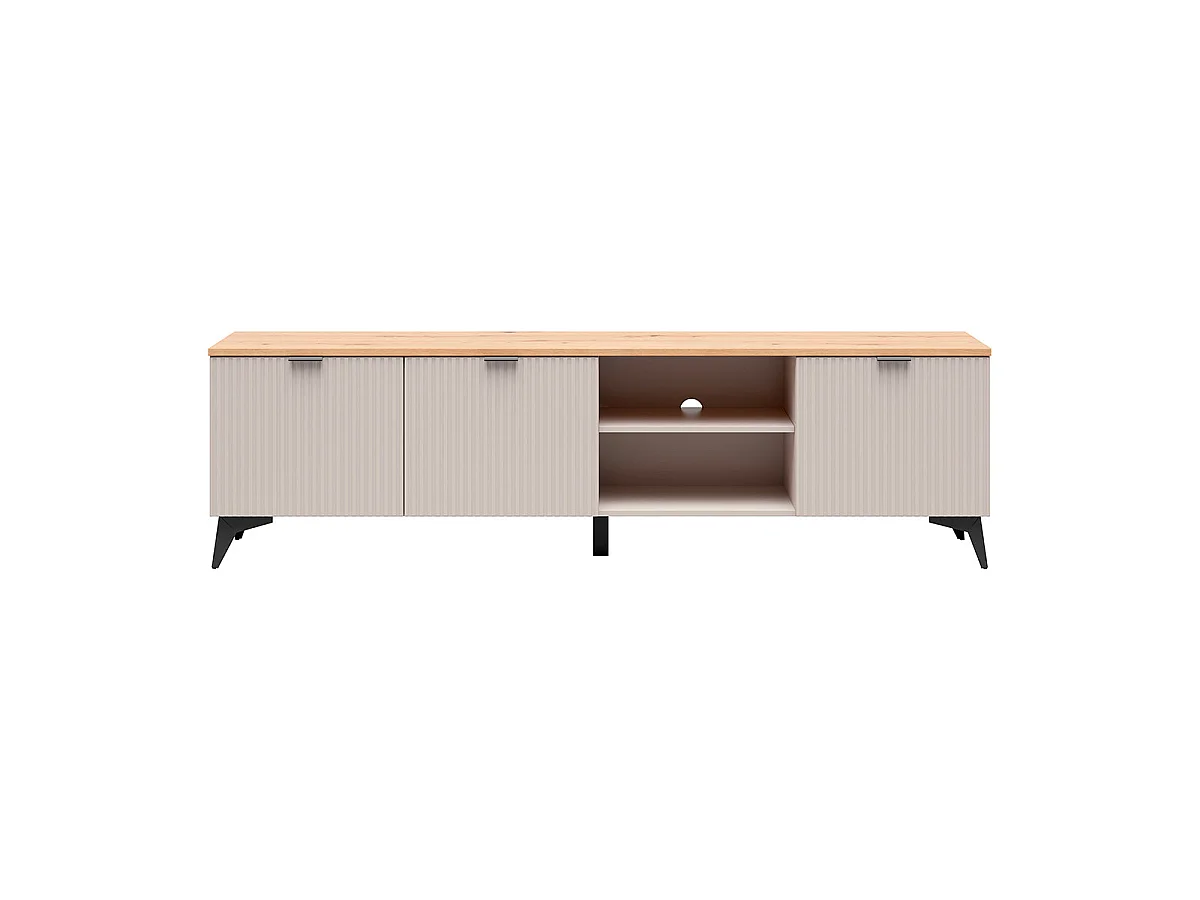 Vicky 3-Door, 2-Shelf TV Stand in Cashmere and Wood