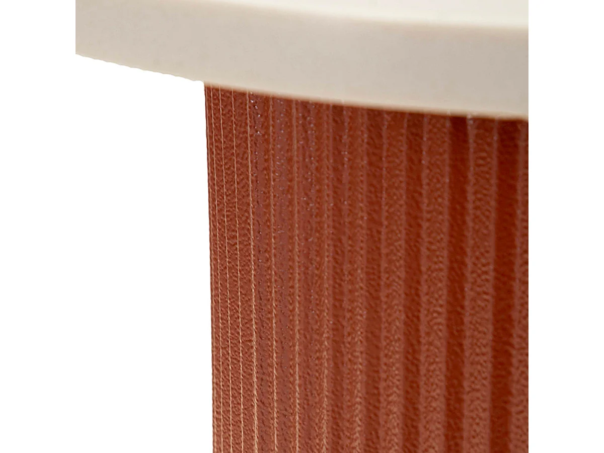 Bout de canapé 35 cm effet marbre Frieda Terracota et Blanc