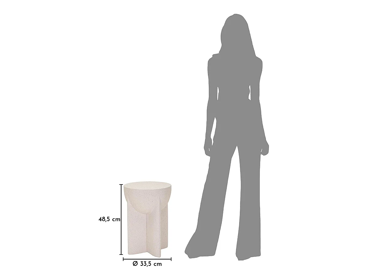 Konferenční stolek 33,5 cm s kamenným vzorem Terraza Crème