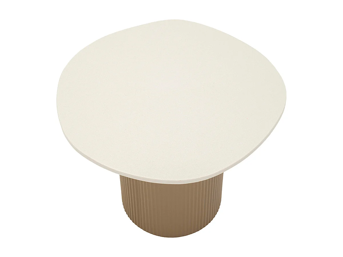 Soffbord 46 cm i marmorimitation, Frieda, taupe och vitt