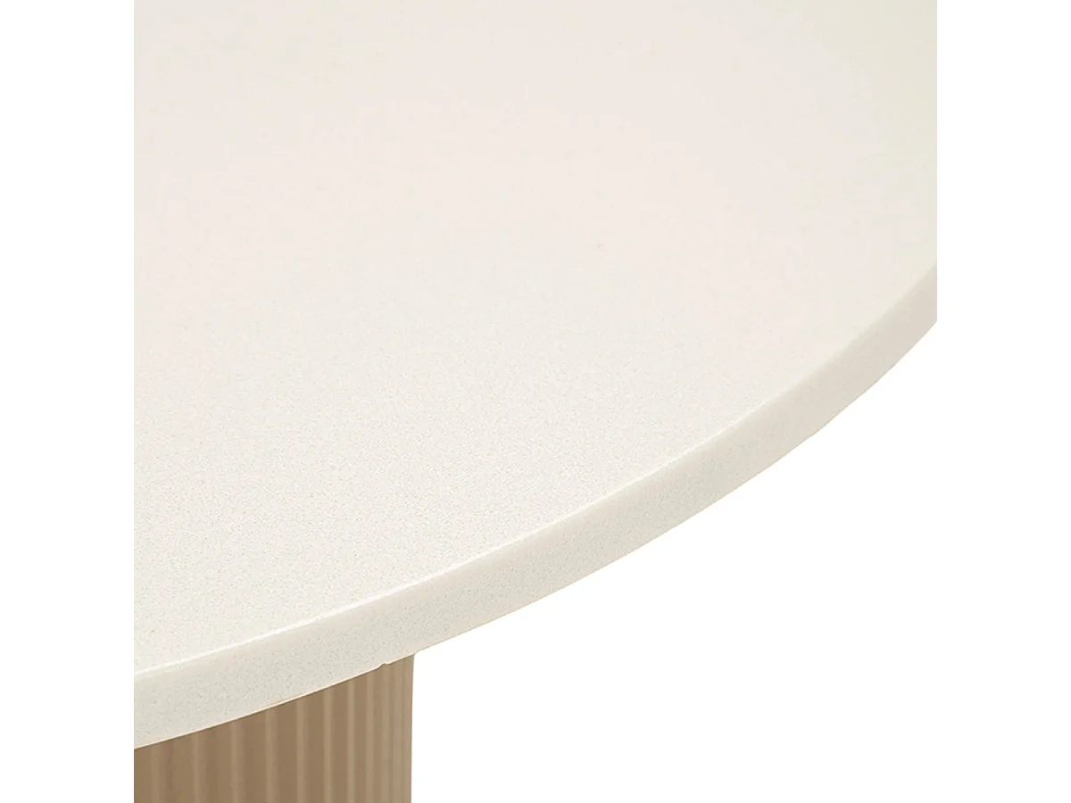 Soffbord 46 cm i marmorimitation, Frieda, taupe och vitt