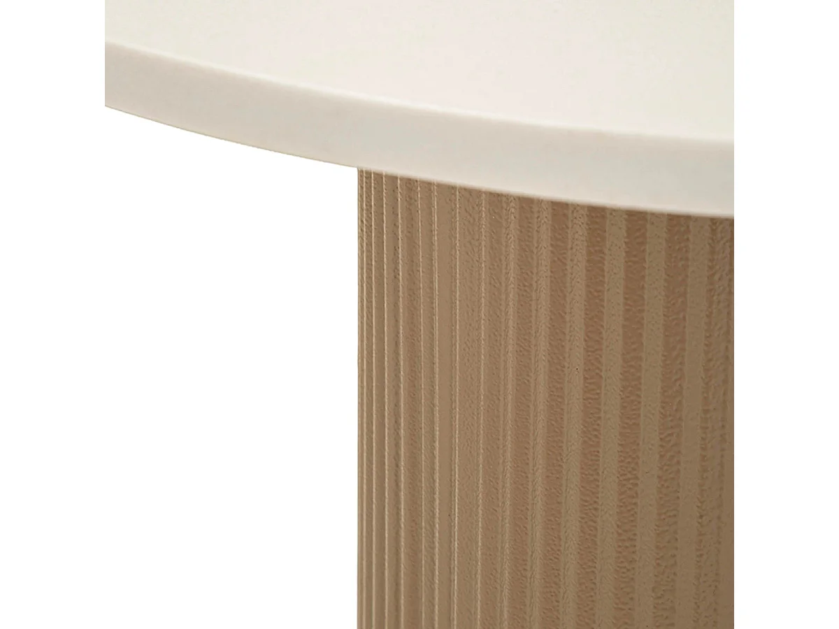 Soffbord 46 cm i marmorimitation, Frieda, taupe och vitt