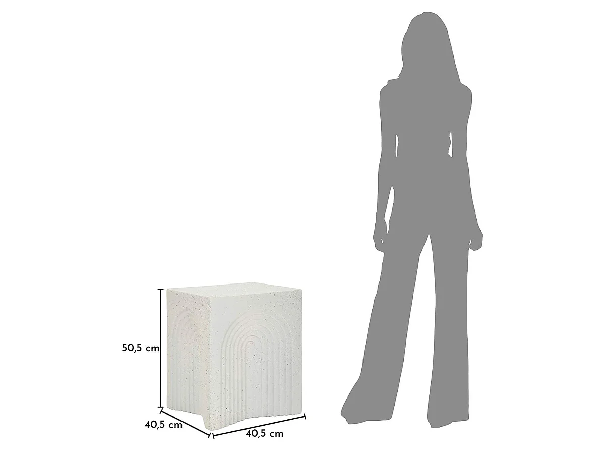 Konferenčný stolík 40,5 cm s kamenným vzorom Terraza Crème
