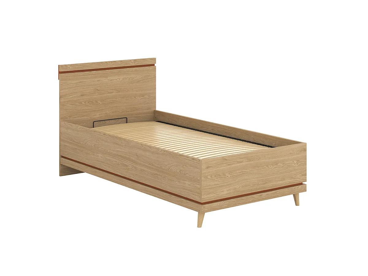 Posteľ s úložným priestorom 100 × 200 vrátane roštu Sandy Bois