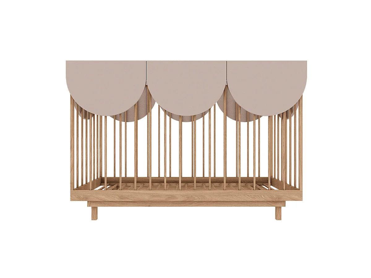 Lit évolutif 70x140 et commode 3 tiroirs Wood Luck Bloom Cachemire et Bois