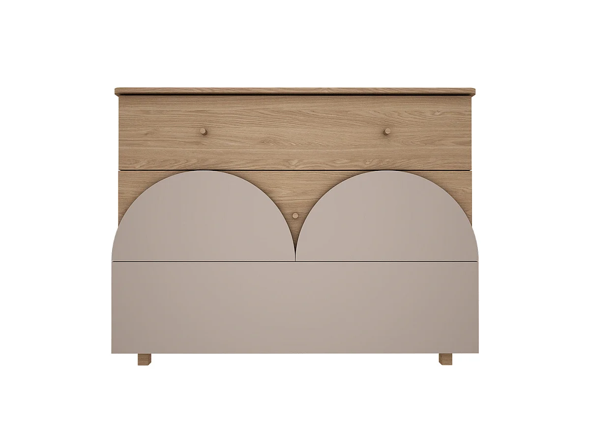 Lit évolutif 70x140 et commode 3 tiroirs Wood Luck Bloom Cachemire et Bois
