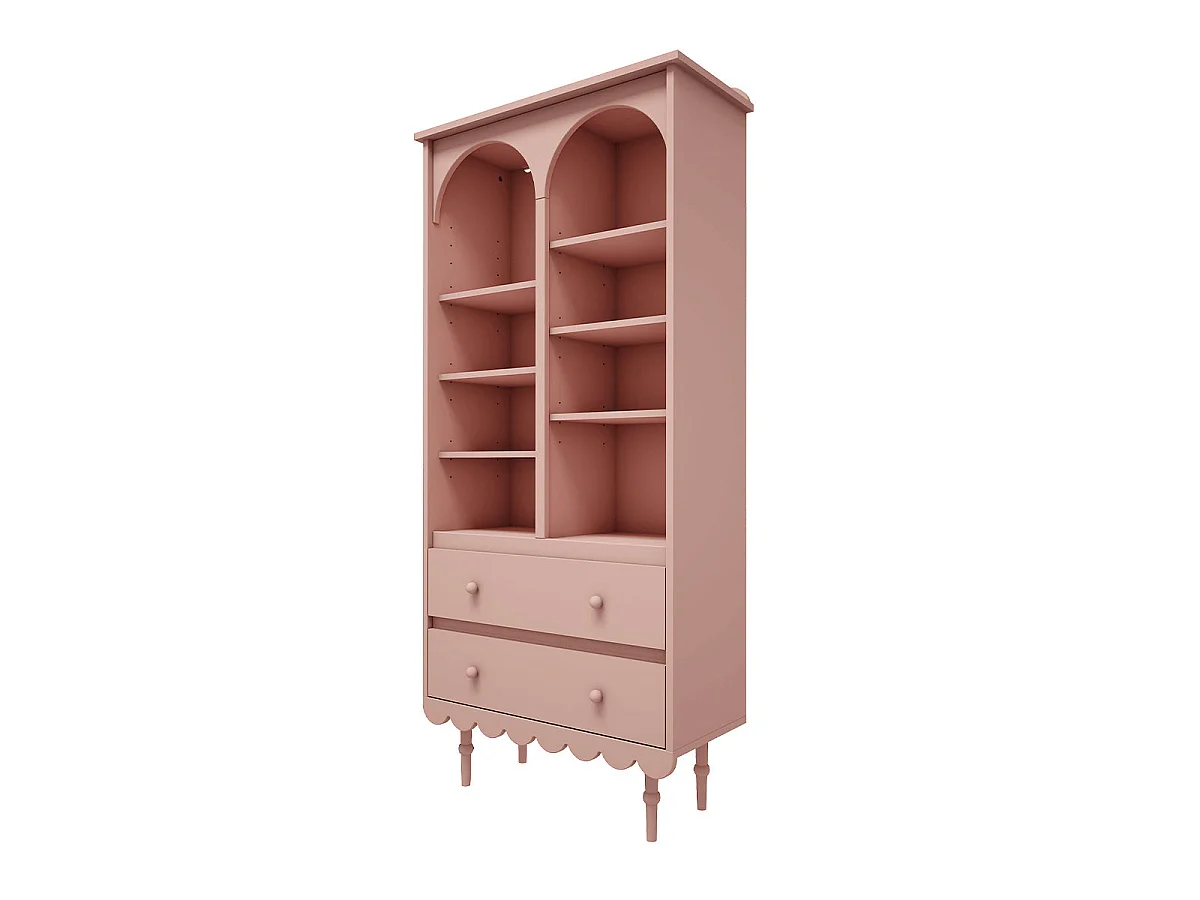 Wood Luck Babushka Rose -kirjahylly, 2 laatikkoa