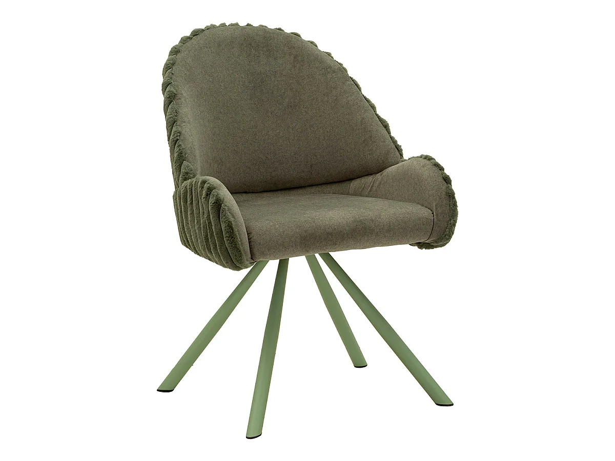 Set med 2 stolar i ribbad sammet, färg: khaki