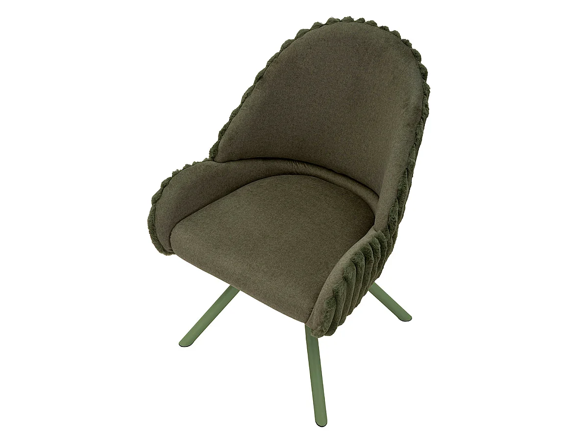 Set med 2 stolar i ribbad sammet, färg: khaki