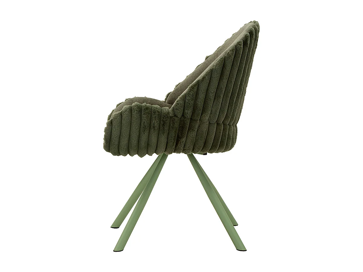 Set med 2 stolar i ribbad sammet, färg: khaki