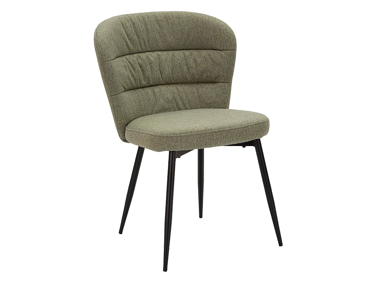 Lot de 2 chaises en tissu et métal Flinn Kaki