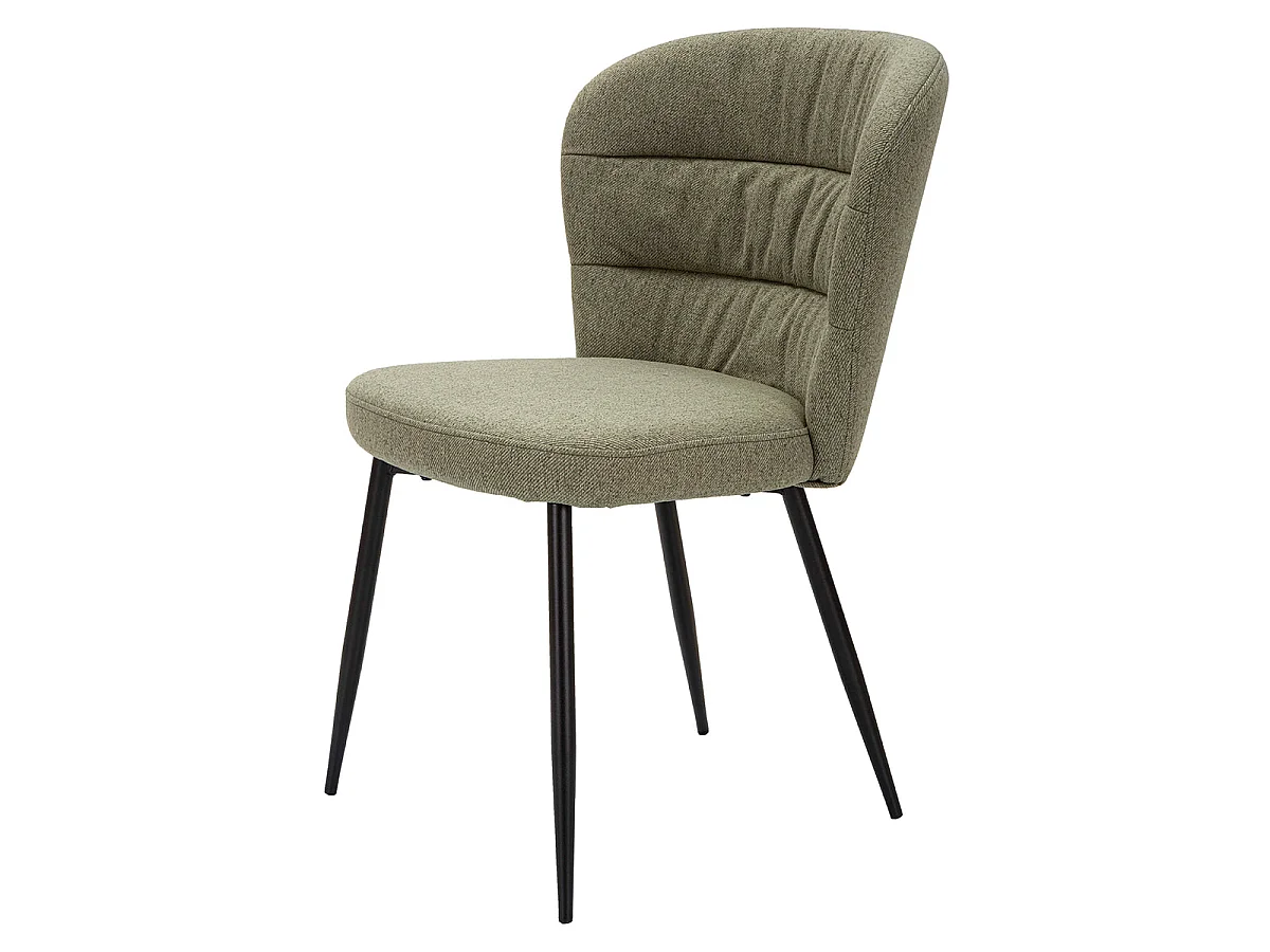 Lot de 2 chaises en tissu et métal Flinn Kaki