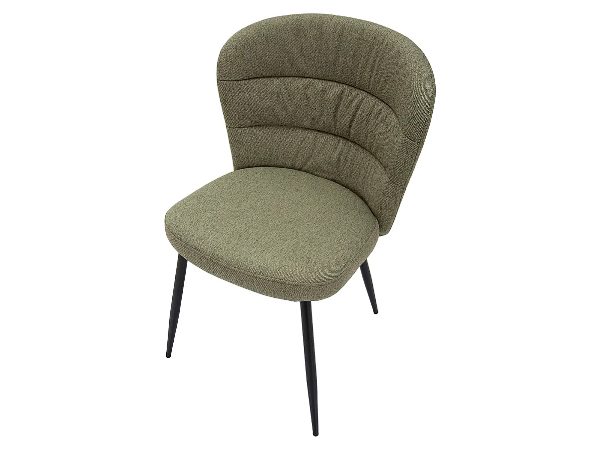 Lot de 2 chaises en tissu et métal Flinn Kaki